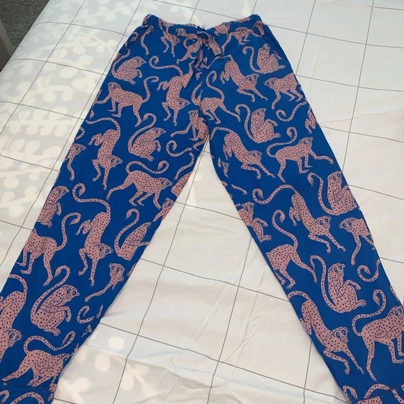 Desmond & Dempsey Long Pyjama Set Blue and Pink - S - Picture 3 of 8